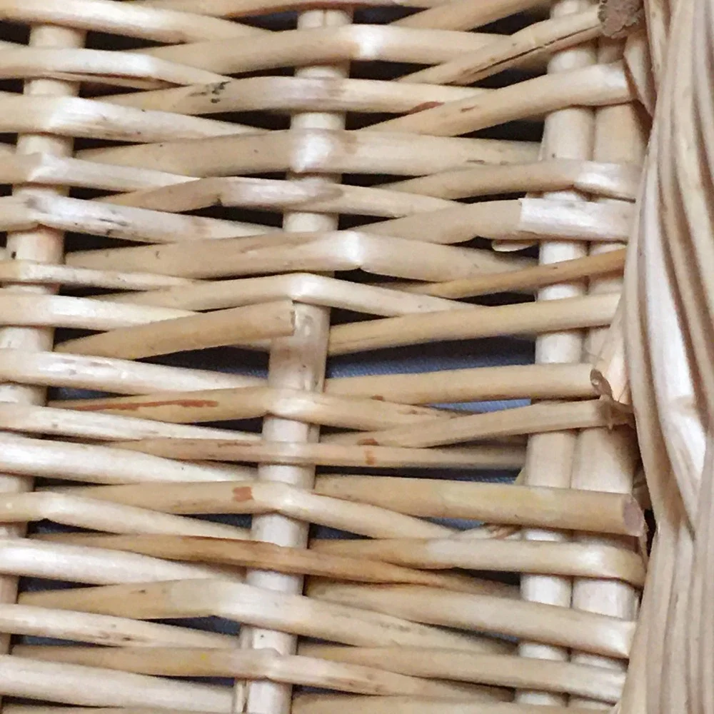 Wicker Storage Basket Unisex Small Tan Woven Rectangular Organizer Cottagecore